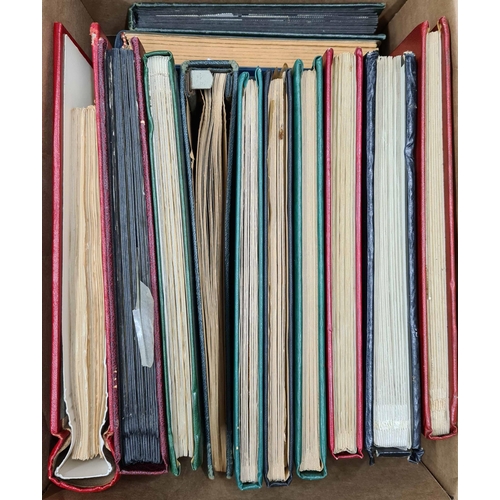 41 - 1860s-1970s COLLECTION: Four boxes containing 9 albums, 12 stockbooks, stockcards, leaves, etc. Main... 