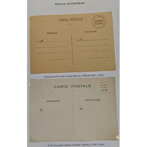 412 - FRANCE - POSTAL STATIONERY: WWII period ranges of used & unused stationery housed in two albums inc.... 