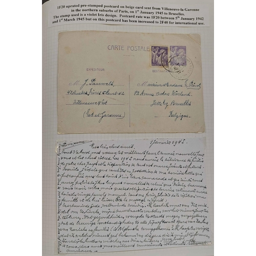 412 - FRANCE - POSTAL STATIONERY: WWII period ranges of used & unused stationery housed in two albums inc.... 