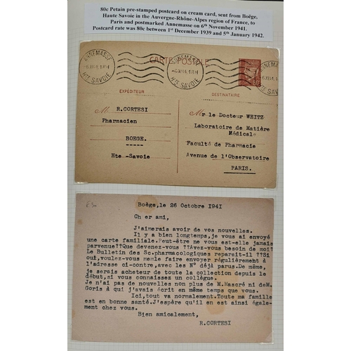 412 - FRANCE - POSTAL STATIONERY: WWII period ranges of used & unused stationery housed in two albums inc.... 