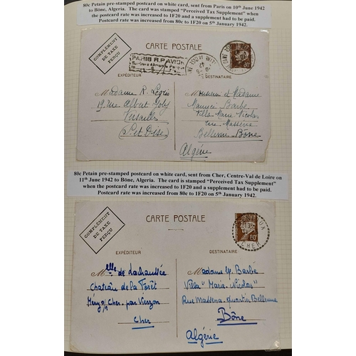 412 - FRANCE - POSTAL STATIONERY: WWII period ranges of used & unused stationery housed in two albums inc.... 