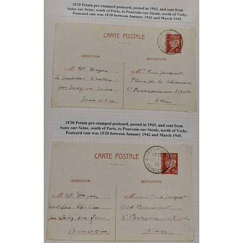 412 - FRANCE - POSTAL STATIONERY: WWII period ranges of used & unused stationery housed in two albums inc.... 