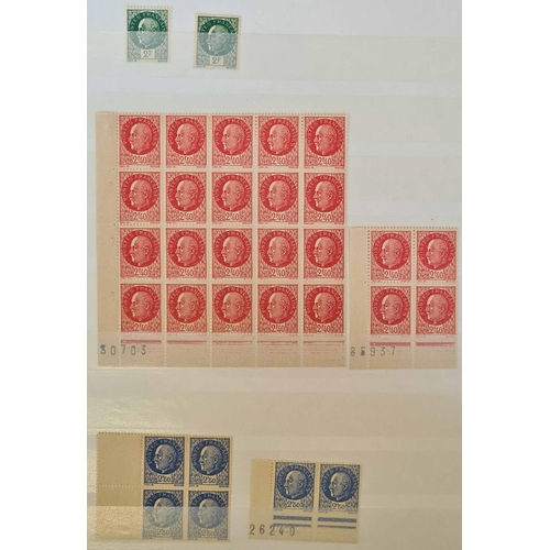 415 - FRANCE - WWII STAMP ISSUES: An album with Pétain definitives inc. imperf. set to 5f, dated corners, ... 