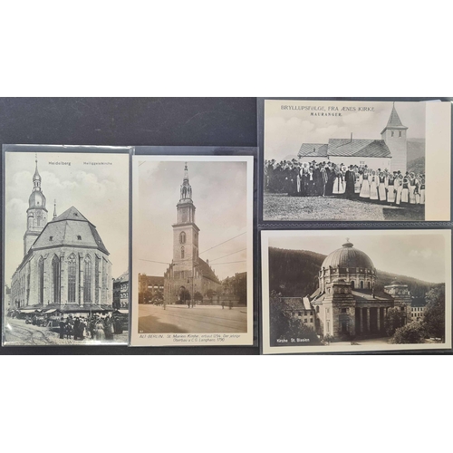 443 - ECCLESIASTICAL ESTABLISHMENTS ON PPCs: A 1920/30s collection of cards, mainly B&W real photo types, ... 