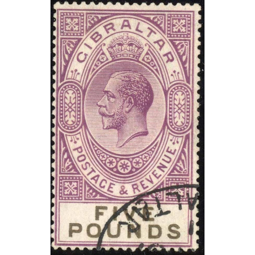 449 - KGV 1925 £5 VIOLET & BLACK: Fine looking example but with a forged cancellation. A genuinely fine us... 