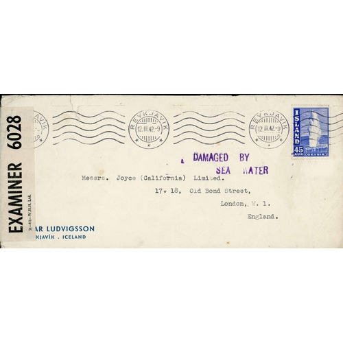 470 - WRECK OF THE S.S. EBRO - RARE COVER WITH PURPLE (ABERDEEN?) 