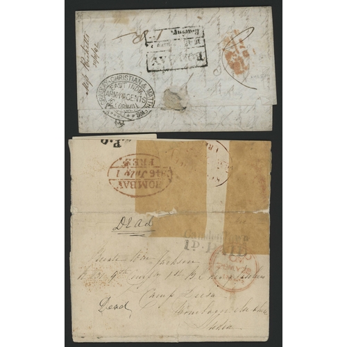 482 - INGOING PRESTAMP MAIL EX G.B. INC. RARE SOLDIER's 1d CONCESSION RATE, FANCY LONDON F.A.C., ETC.; 183... 