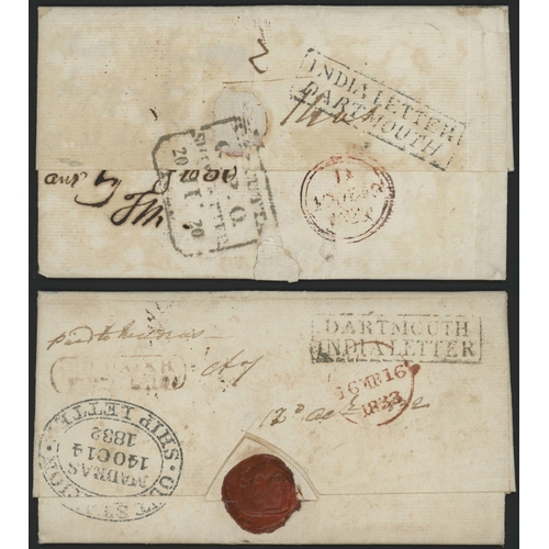 485 - DARTMOUTH INDIA LETTER PAIR TO G.B. - WITH 