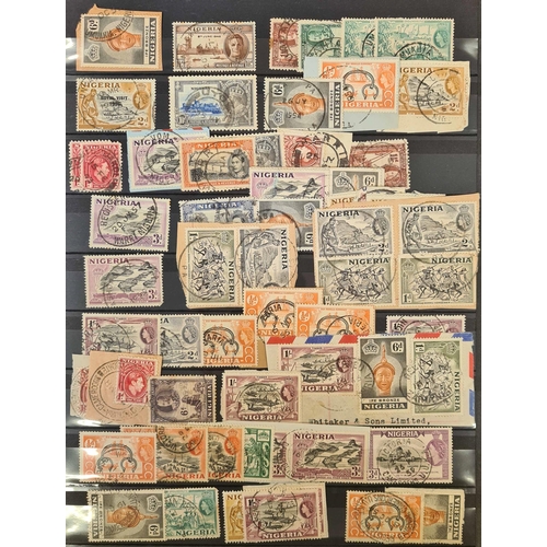 49 - ** BRITISH AFRICA CANCELLATIONS: Three stock books housing an accumulation of adhesives with much po... 