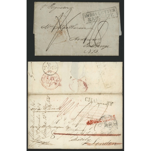 497 - RAMSGATE/SOUTHAMPTON/WEYMOUTH INDIA LETTERS INC. ONE REDIRECTED TO THE ITALIAN STATES; 1835 EL ex Ca... 