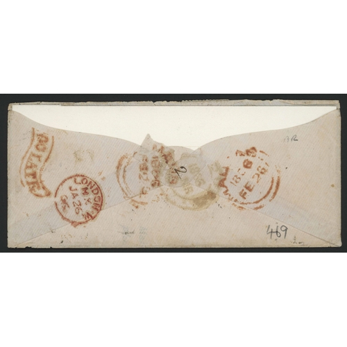 509 - RARE G.B. 3-COLOUR FRANKING (4d+6d+1d) COVER REDIRECTED FROM MADRAS WITH INDIA 2as ORANGE; Colourful... 