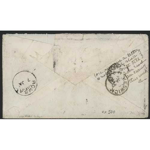 513 - G.B. 1d RED PLATE No. REDIRECTING INDORE COVER WITH MARGINAL STRIP OF INDIA 2as ORANGE; Attractive 6... 