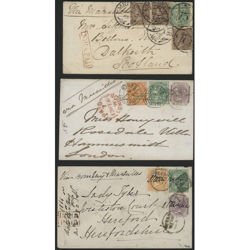 522 - MULTIPLE FRANKING 1860s COVERS 