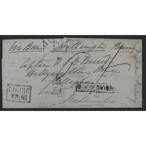 533 - INDIAN MUTINY LETTER WITH GRAPHIC CONTENTS REF. THE ASSAULT ON DELHI; 29 Sept. 1857 stampless unpaid... 