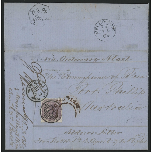 539 - AUSTRALIA (VICTORIA) - SOLDIER'S CONCESSION RATE COVER EX A PRIVATE IN BELLARY TO THIS RARE DESTINAT... 