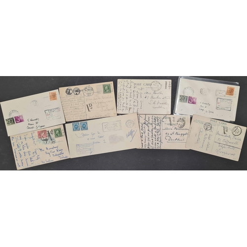 584 - 1905-86 POSTAGE DUE MAIL ETC.: Most interesting group of covers/cards inc. many with Irish or Englis... 