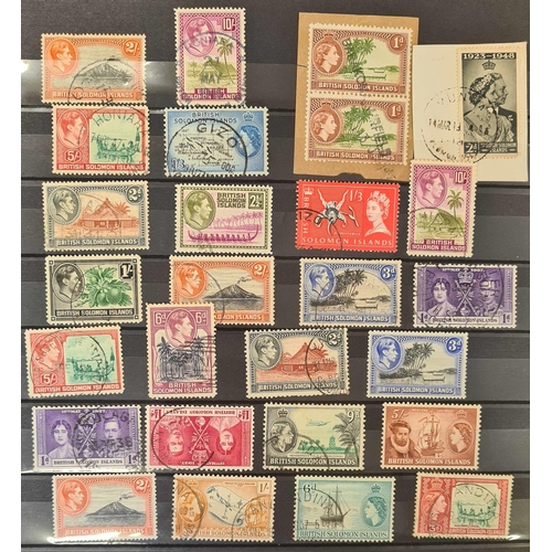 65 - ** POSTMARKS COLLECTION OF 'SMALLER ISLANDS': Two stock books with a collection of stamps, some on p... 