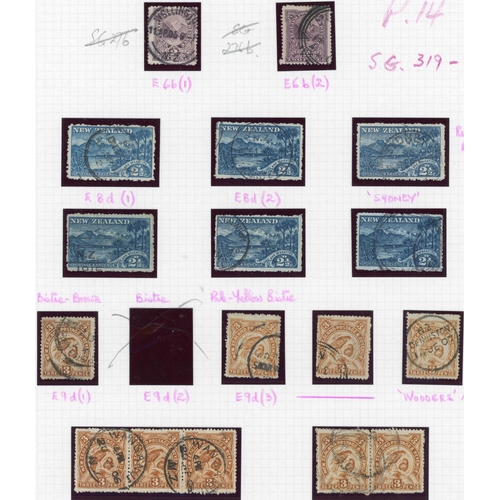 668 - 1902-7 USED PICTORIALS GROUP PERF. 14 ON ALBUM LEAVES: Used range (inc. shades), all perf 14, inc. 2... 