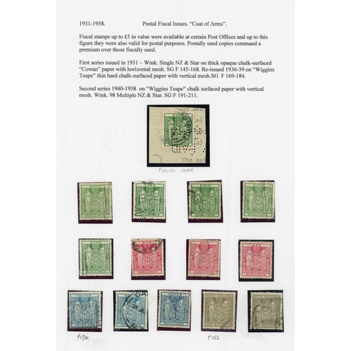 695 - POSTAL FISCALS - MINT AND USED GROUP inc. mint 1931-35 opaque paper 2/6d and 4/-. 1940-58 5/- to 7/-... 