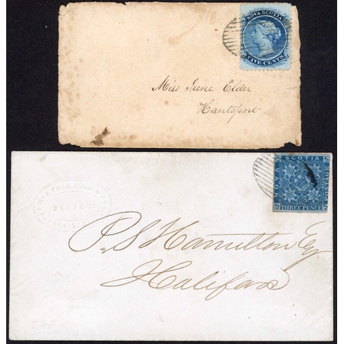 699 - EARLY GROUP: Small range of material on display sheets inc. 1865 env. to Halifax ex Picton franked 3... 