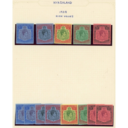 700 - KGVI MINT COLLECTION: Mounted mint range on four album pages. Includes 1938 set to £1 plus addl high... 