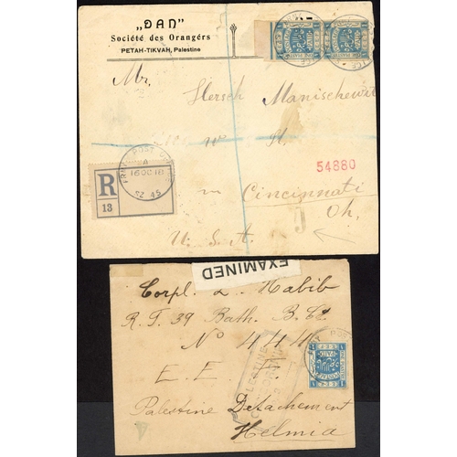 715 - 1918 1p ULTRAMARINE [3] cover group inc. regd. to UK with block (4) cancelled APO/SZ 10, another reg... 