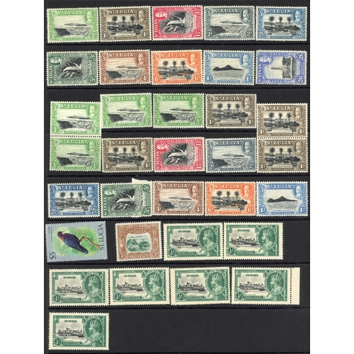 76 - BRITISH WEST INDIES KGV SELECTION - ANTIGUA, BARBADOS, ST. LUCIA: Includes mint 1936 pictorials (c.2... 