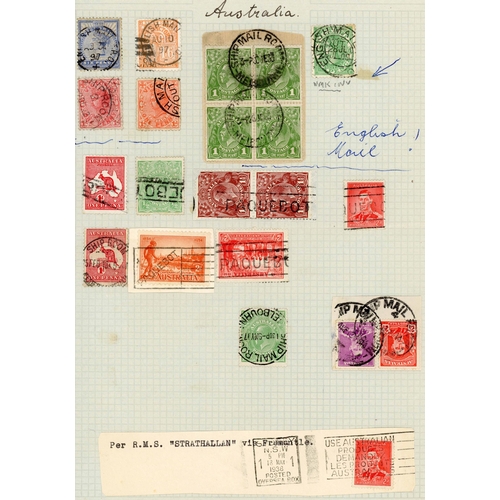 172 - AUSTRALASIA PAQUEBOT COLLECTION: c.1880-1950 maritime marks, chiefly Paquebot cancels, but some SHIP... 