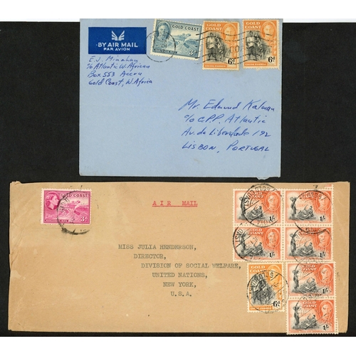 450 - ** KGVI SURFACE & AIRMAIL GROUP; Range with 1937 airmail front to Johannesburg franked ½d pair, 1d p... 