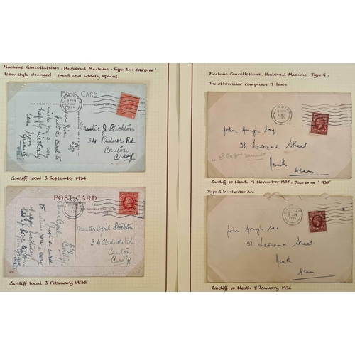 1239 - CARDIFF - SQUARED CIRCLE, SINGLE & DOUBLE RING & MACHINE CANCELS: 1904-C.1945 extensive collection o... 