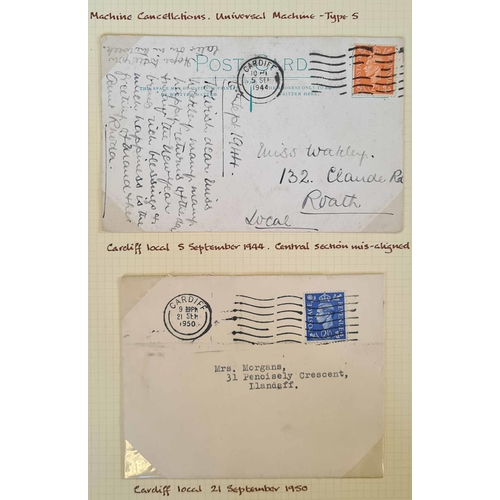 1239 - CARDIFF - SQUARED CIRCLE, SINGLE & DOUBLE RING & MACHINE CANCELS: 1904-C.1945 extensive collection o... 