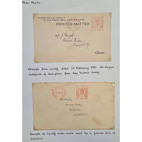 1242 - CARDIFF METER AND SLOGAN CANCELLATIONS: 1930-73 selection of chiefly slogan cancellations used at Ca... 