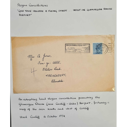 1242 - CARDIFF METER AND SLOGAN CANCELLATIONS: 1930-73 selection of chiefly slogan cancellations used at Ca... 