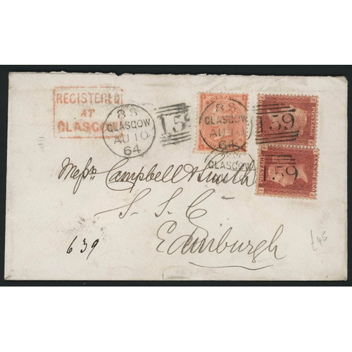 1189 - SCOTS QV SURFACE PRINTED COVERS - REGISTERED OR TO OVERSEAS (TO URUGUAY, CANADA, INDIA, U.S., ETC.) ... 