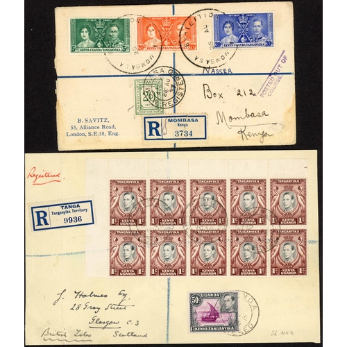 348 - KGVI & QEII REGISTERED, AIRMAIL, P. DUE, ETC.: 1937-61 display collection inc. 1937 registered env. ... 