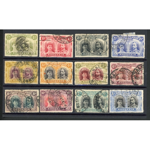 602 - 1910-13 'DOUBLE HEADS' SET USED: A 'one of each' value set of 18 stamps to £1. Good to very fine, th... 