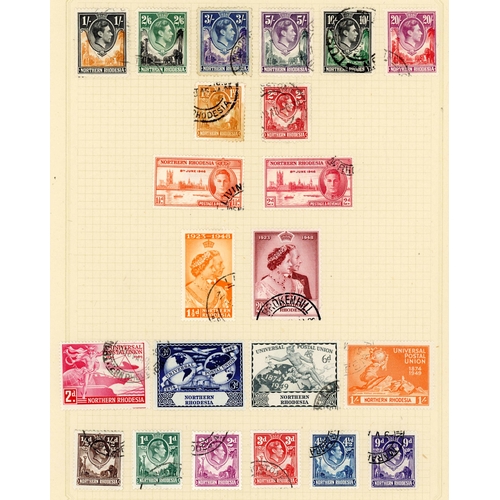 606 - KGVI/QEII FINE USED COLLECTION: 1937-1953 ranges on album pages. Inc. KGVI 1938-52 set of 21 values ... 