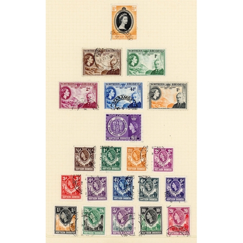 606 - KGVI/QEII FINE USED COLLECTION: 1937-1953 ranges on album pages. Inc. KGVI 1938-52 set of 21 values ... 