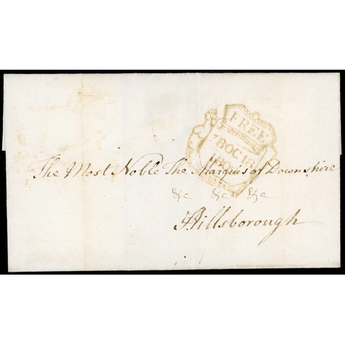 1026 - IRELAND - DUBLIN PRESTAMP 'MERMAID' FREE DS - PRIVILEGE MAIL AVOIDED POSTAGE ENTIRELY; 18 Oct. 1809 ... 