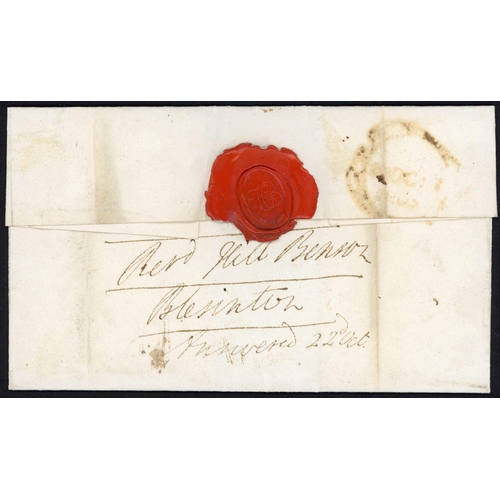 1026 - IRELAND - DUBLIN PRESTAMP 'MERMAID' FREE DS - PRIVILEGE MAIL AVOIDED POSTAGE ENTIRELY; 18 Oct. 1809 ... 