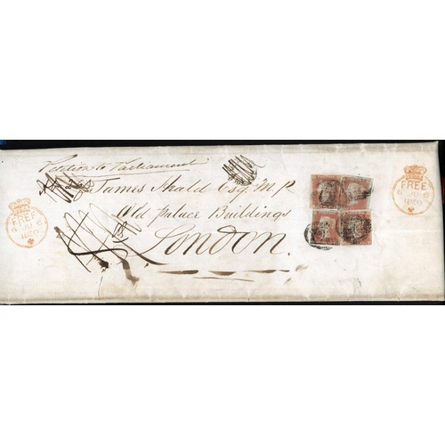 1039 - THE UNIQUE(?) 1850 COVER WITH 1d REDS & GENUINE LONDON CROWNED 