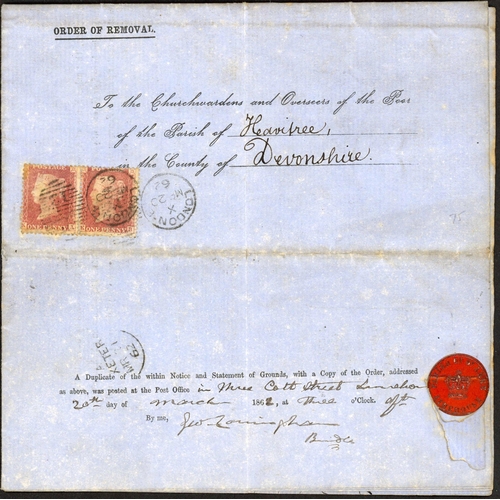 1070 - LATER QV PRISONS/PRISONERS MAIL ETC. INC. 1d RED EL EX LEEDS GAOL (WITH PRINTED RULES), ½d PLATE Nos... 