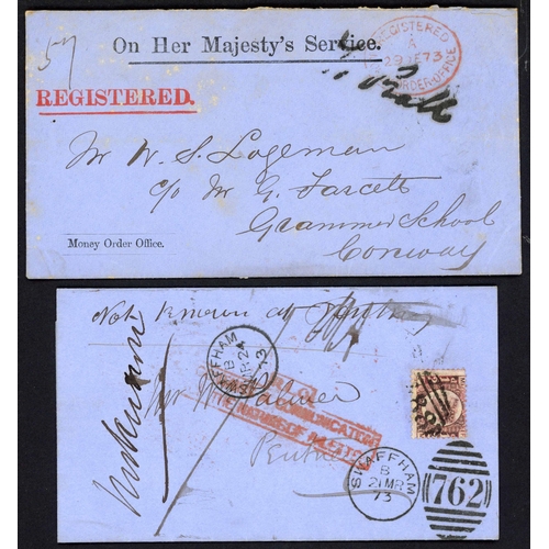 1089 - O.H.M.S. MAIL EX THE P.O. (ONE REGISTERED), GROUP OF 