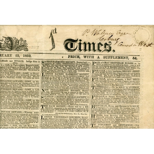 1106 - TRANSATLANTIC UNPAID USAGE OF 'THE TIMES' TO CANADA WITH HS 