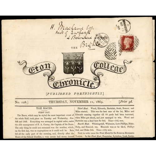 1112 - PERIODICALS WITH 1d RED, 2d BLUE OR ½d ROSE-RED SINGLE FRANKINGS  EX WINDSOR/LONDON/GODALMING; 1869/... 