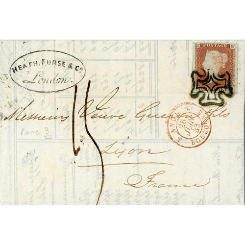 1137 - PRICES CURRENT TO FRANCE WITH 1841 1d RED VIA BOULOGNE & CHARGED 