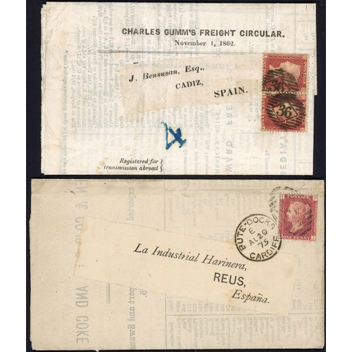 1146 - PORTUGAL/SPAIN - PRE-UPU BOOK-POST & PRICES CURRENT RATES INC. 1d, 2d OR SCARCE 3d RATES; 1864/71 pa... 