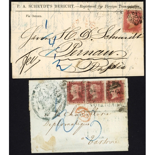 1149 - ESTONIA/POLAND/RUSSIA - PRINTED PRICES CURRENT/CENSORED WRAPPER WITH 1d RED OR 1d REDS (3); 1859 pri... 