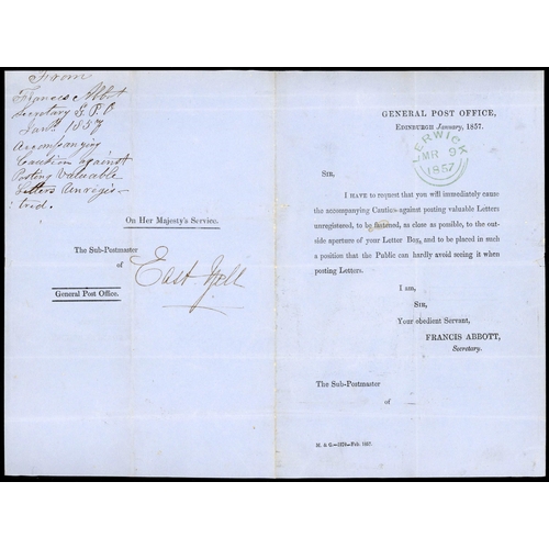 1157 - GIANT P.O. NOTICE REF. ALL OVERSEAS RATES + SMALL CIRCULAR REF. SENDING VALUABLES BY POST;  Fine and... 