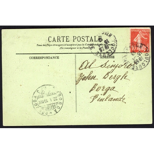 1182 - FRANCE: 1822-2008 group of covers, cards and Braille sheets. Inc. 18 Jan. 1910 PC to Finland ex Toul... 